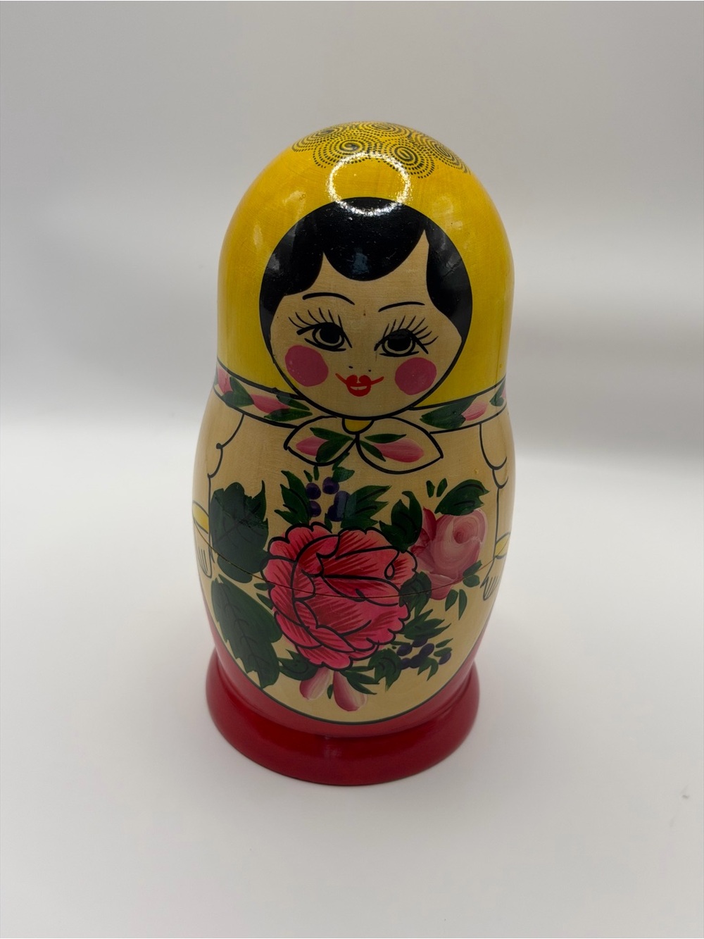 Vintage Russian Nesting Dolls Matryoshka 7 Piece Set Wood Hand Painted Semyonov
